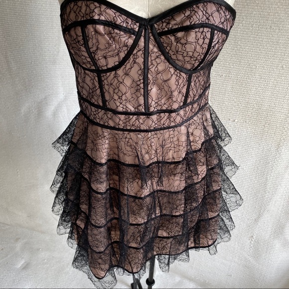 Jill Stuart Lace Corset Bustier Party Dress Black - Picture 6 of 8